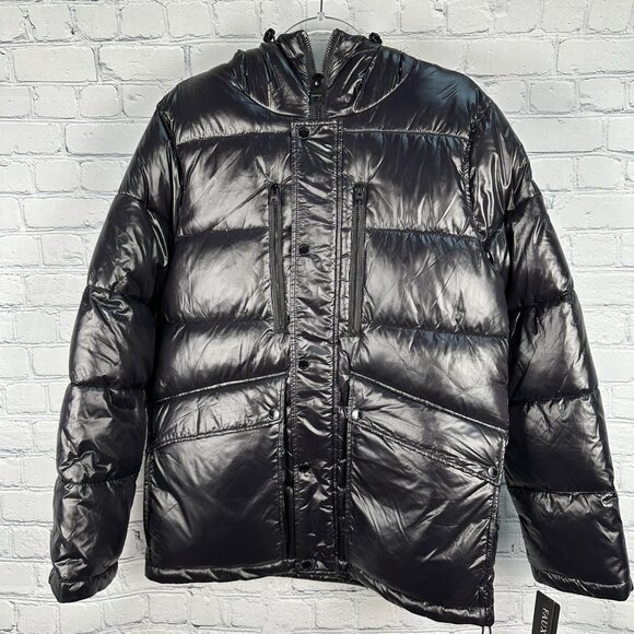 GUESS‎ Men's Unisex Insulated Mid-Weight Faux Fur Hooded Puffer Jacket , Black - Picture 3 of 15